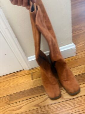 Enzo Angiolini Tan Suede Knee-High Boots
